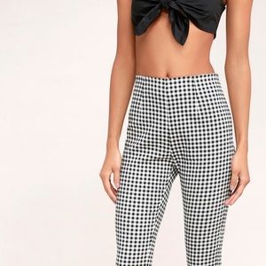 Plaid Reputation Black/White High Waisted Pants